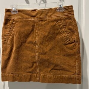 Loft Corduroy Mini back zipper detail